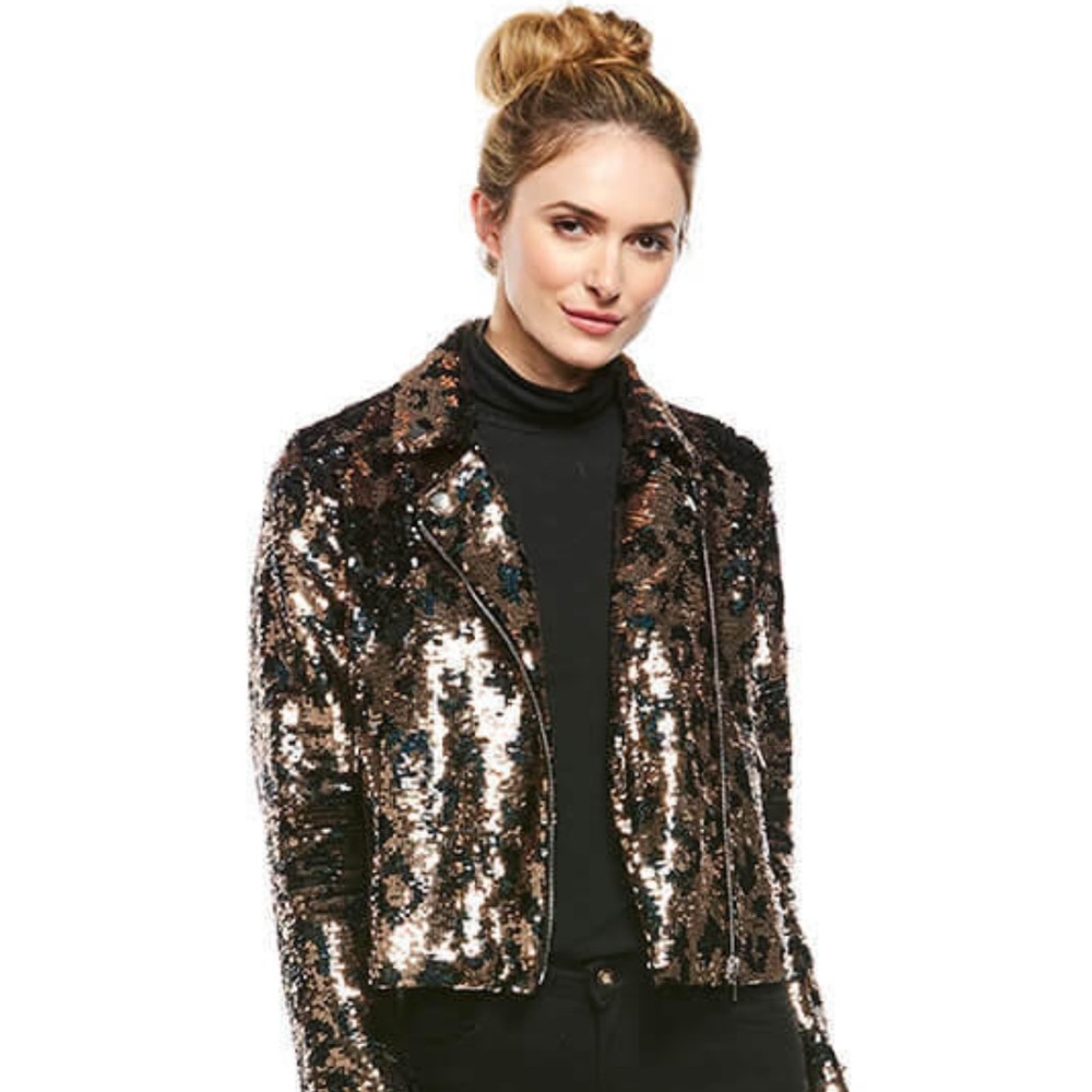 Sequin Black, Gold and Silver Women's Jacket